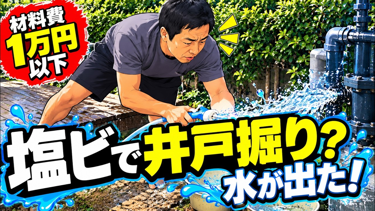 【自作井戸掘りマニュアル】塩ビパイプで安価に井戸を掘り当てた!