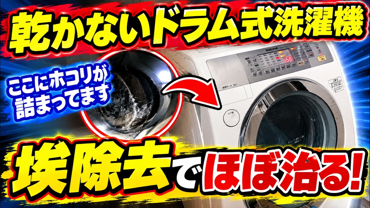 【自分で修理】乾かないヒートポンプ式洗濯機 埃除去手順説明　Removing dust from Panasonic drum washing machine